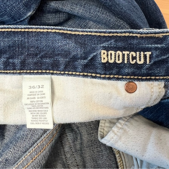 American Eagle Bootcut Jeans Dark Wash Distressed 36x32 36” Waist 32” Length - Picture 4 of 7